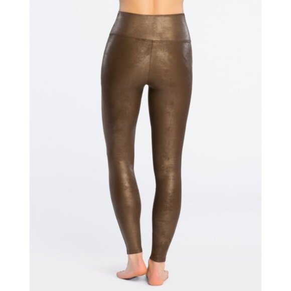 Spanx Faux Leather Leggings in Color Bronze Metal - Picture 4 of 6